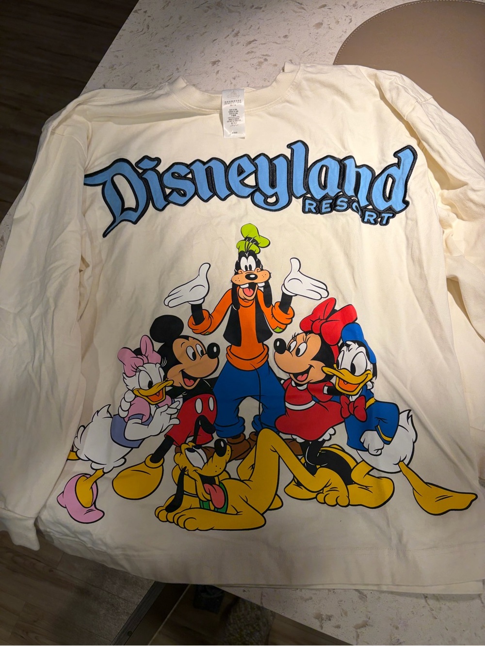 Disney Disneyland Resort Cream Long-Sleeve Graphic Tee with Classic Characters